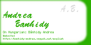 andrea banhidy business card